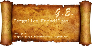 Gergelics Erzsébet névjegykártya